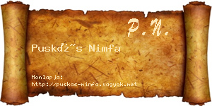 Puskás Nimfa névjegykártya